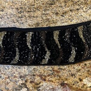 Vintage 1980’s Black & Gold Beaded Belt